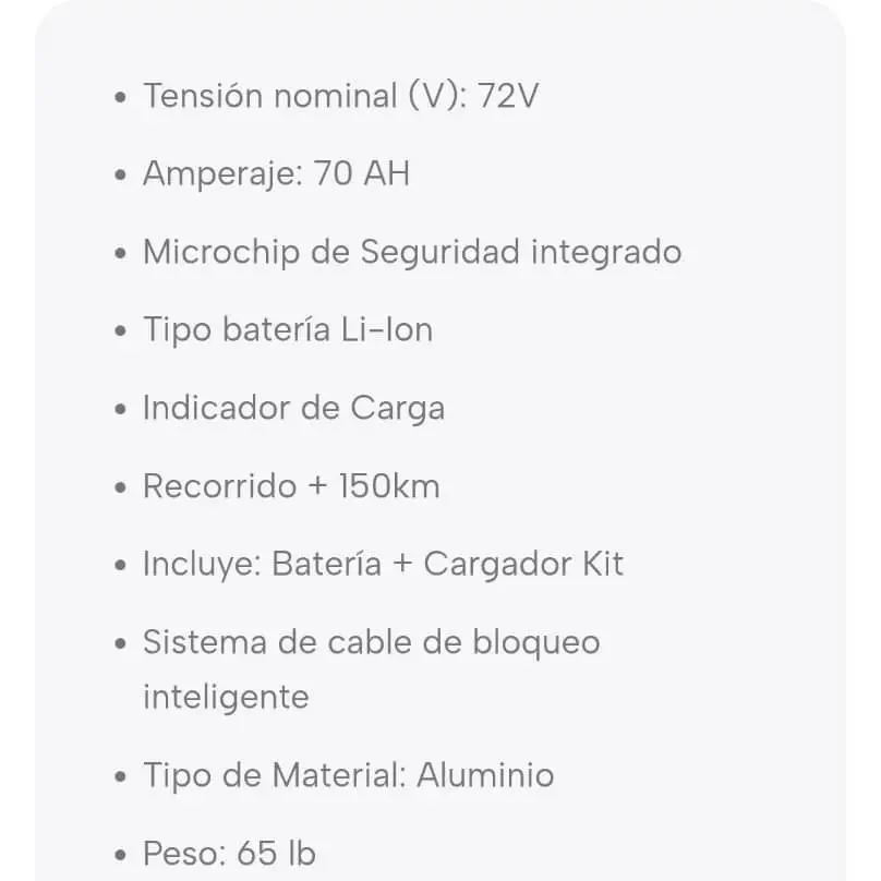 bateria 72v Li-lon + cargador's photo #1