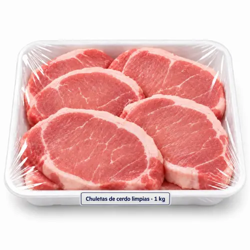 Paquete de chuletas de cerdo deshuesadas (1kg — imagen 1