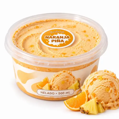 Pote de helado de Naranja Piña de 500ml — imagen 2