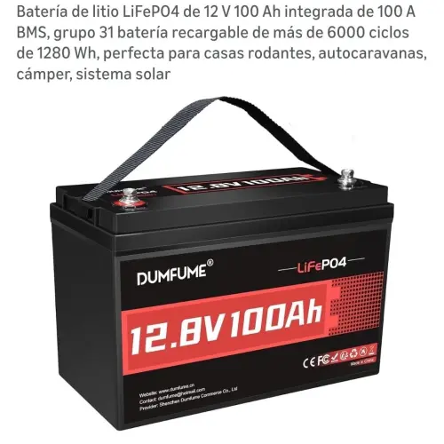 Bateria de litio LifePO4 de 12V 100 Ah — imagen 1