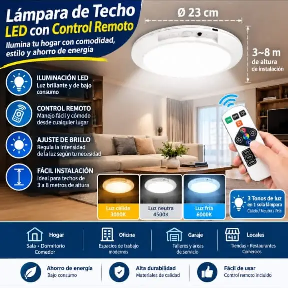 Lámpara led de techo con control remoto — imagen 2