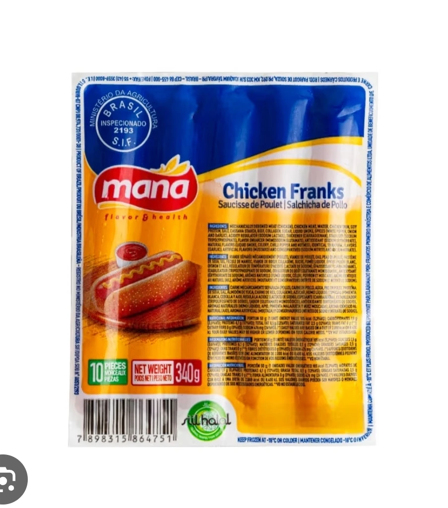 Paquete de Salchichas de pollo de 340g 10 unid's foto | EnviosCuba |  BizneCubano