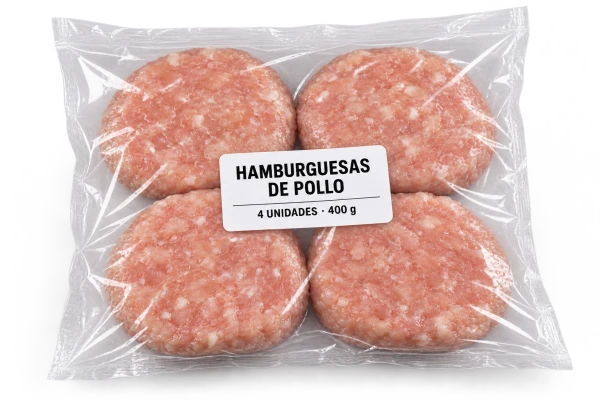 Paquete de amburgueza de pollo de 4unid 400g's foto | EnviosCuba |  BizneCubano