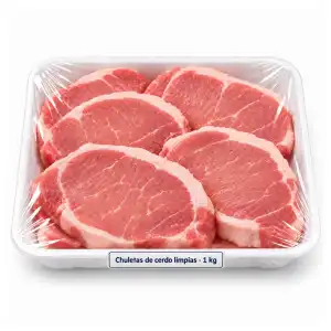 Paquete de chuletas de cerdo deshuesadas (1kg miniatura 2
