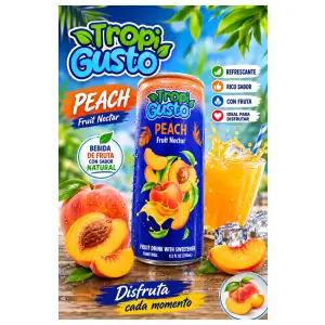 Jugo de lata melocoton de 250 ml miniatura 1