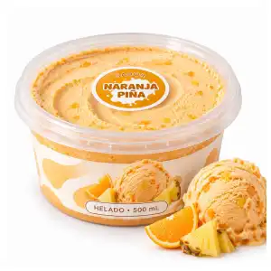 Pote de helado de Naranja Piña de 500ml miniatura 1