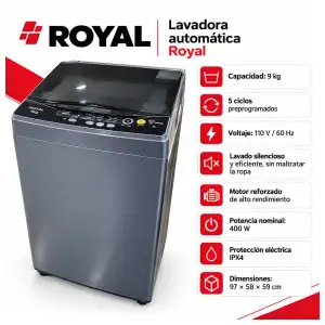 Lavadora automática Royal de 9kg miniatura 1
