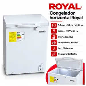 Congelador horizontal Royal de 5.5 pie miniatura 2