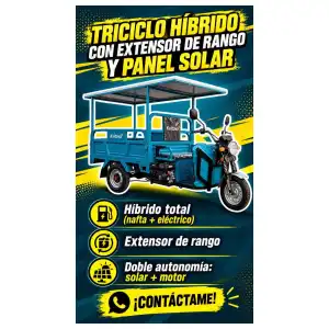 Triciclo híbrido con extensor de rango y panel solar miniatura 2