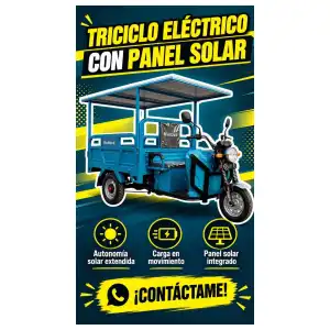 Triciclo electrónico con panel solar miniatura 1