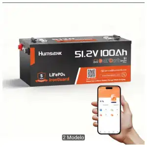 Bateria de litio LifePO4 51.2V 100Ah miniatura 2
