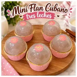 Mini flan cubano 3 leches miniatura 1