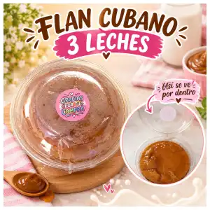 Flan mediano cubano 3 leches miniatura 1